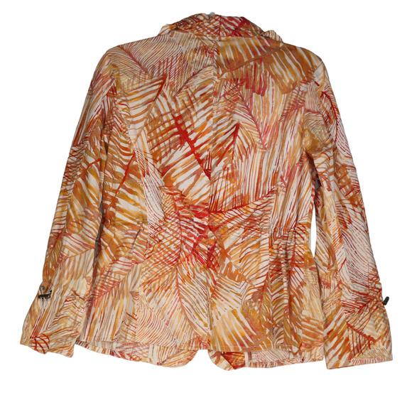 Chicos Jacket Womens Size 1 Medium Funnel Neck Full Zip Orange Lightweight - Picture 10 of 13